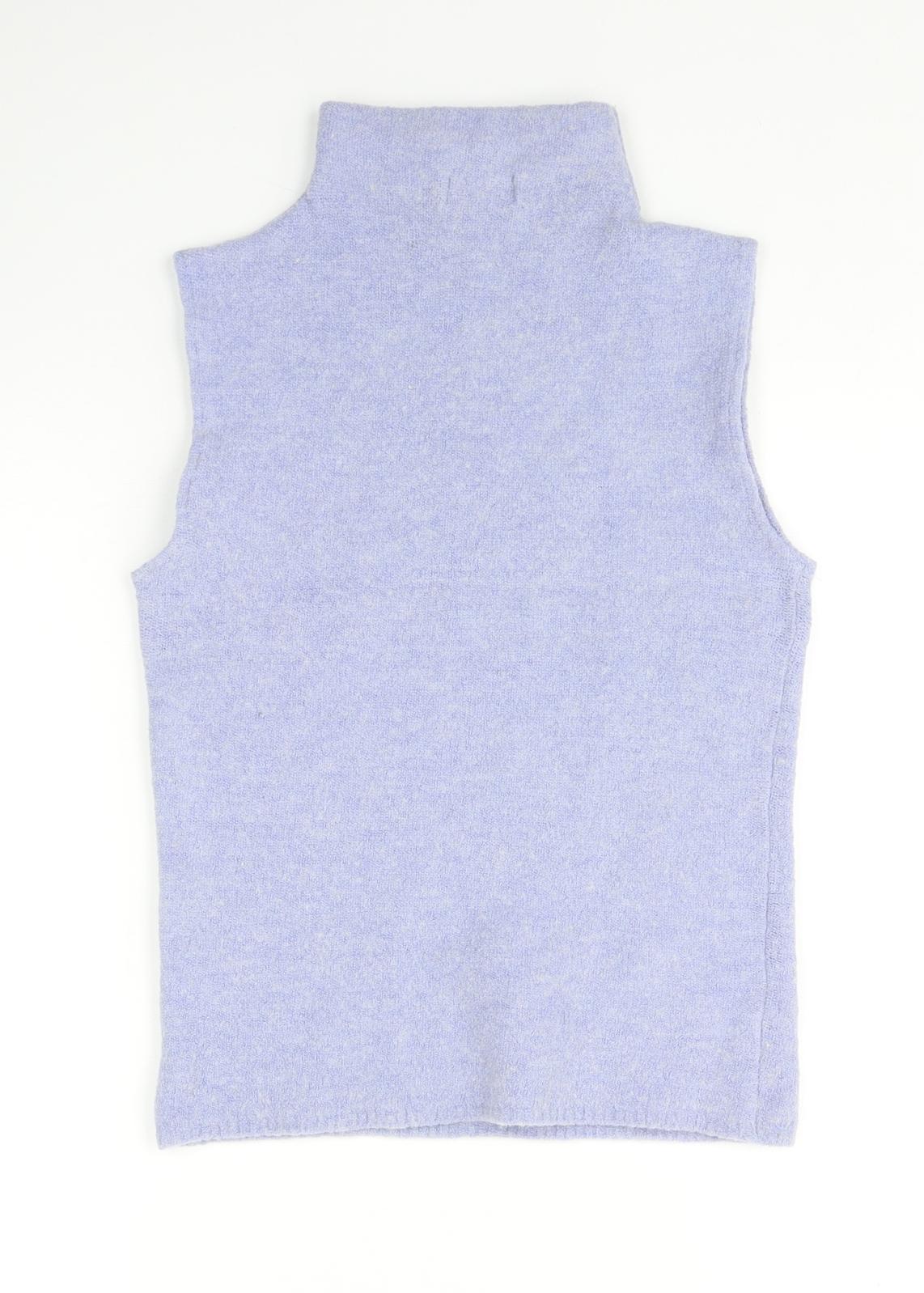 Kaliko Womens Blue High Neck Acrylic Vest Jumper Size M