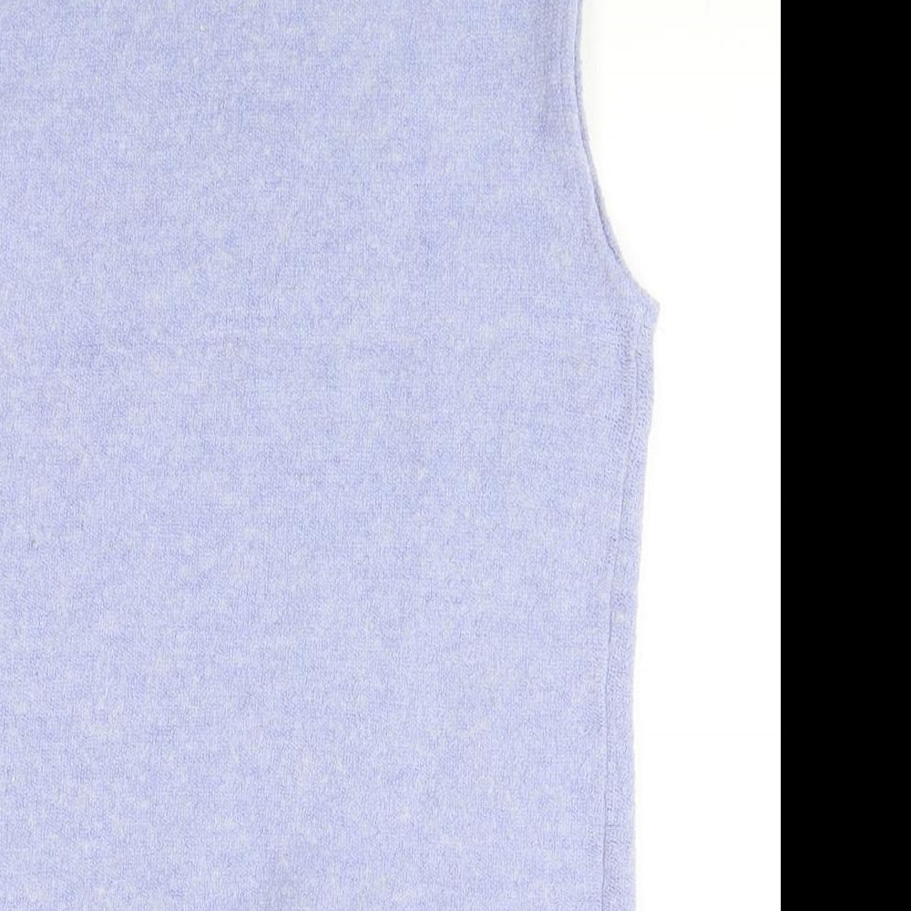 Kaliko Womens Blue High Neck Acrylic Vest Jumper Size M