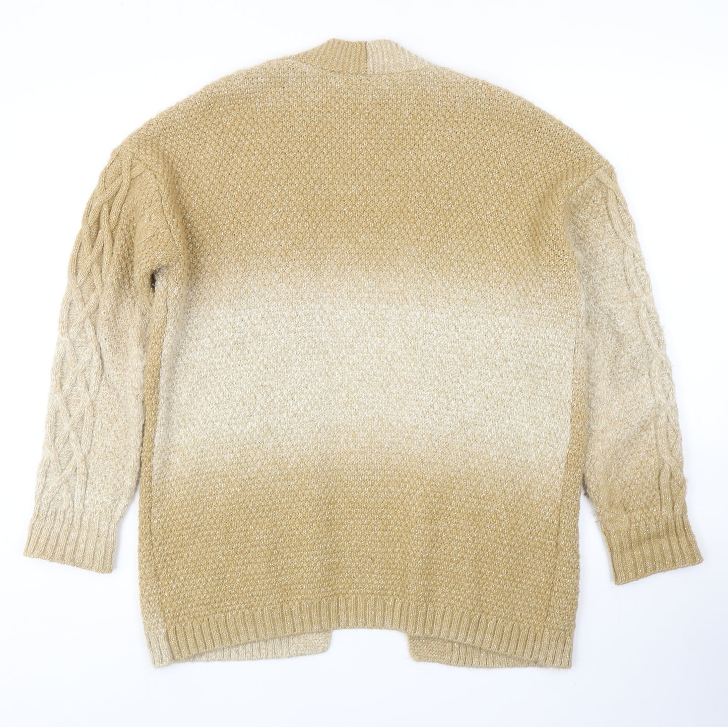 Marks and Spencer Womens Beige V-Neck Acrylic Cardigan Jumper Size S