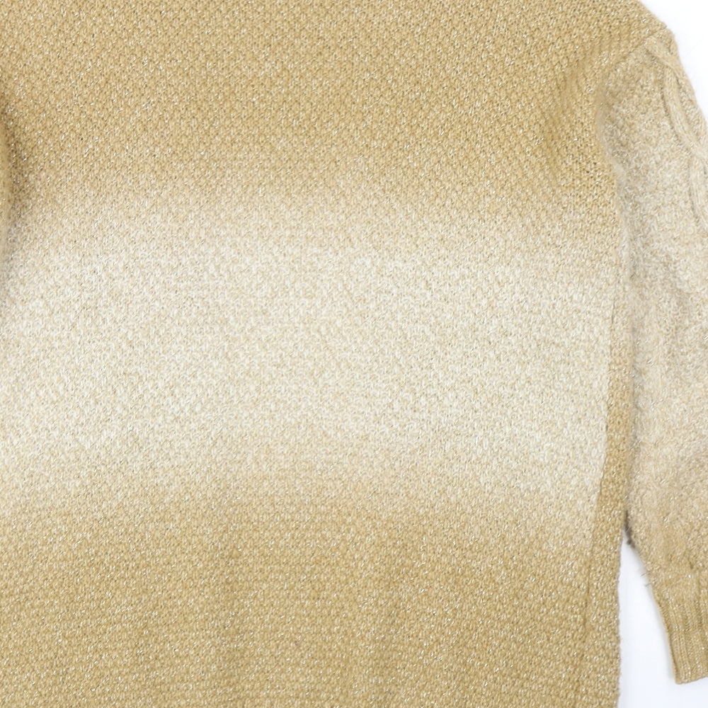 Marks and Spencer Womens Beige V-Neck Acrylic Cardigan Jumper Size S
