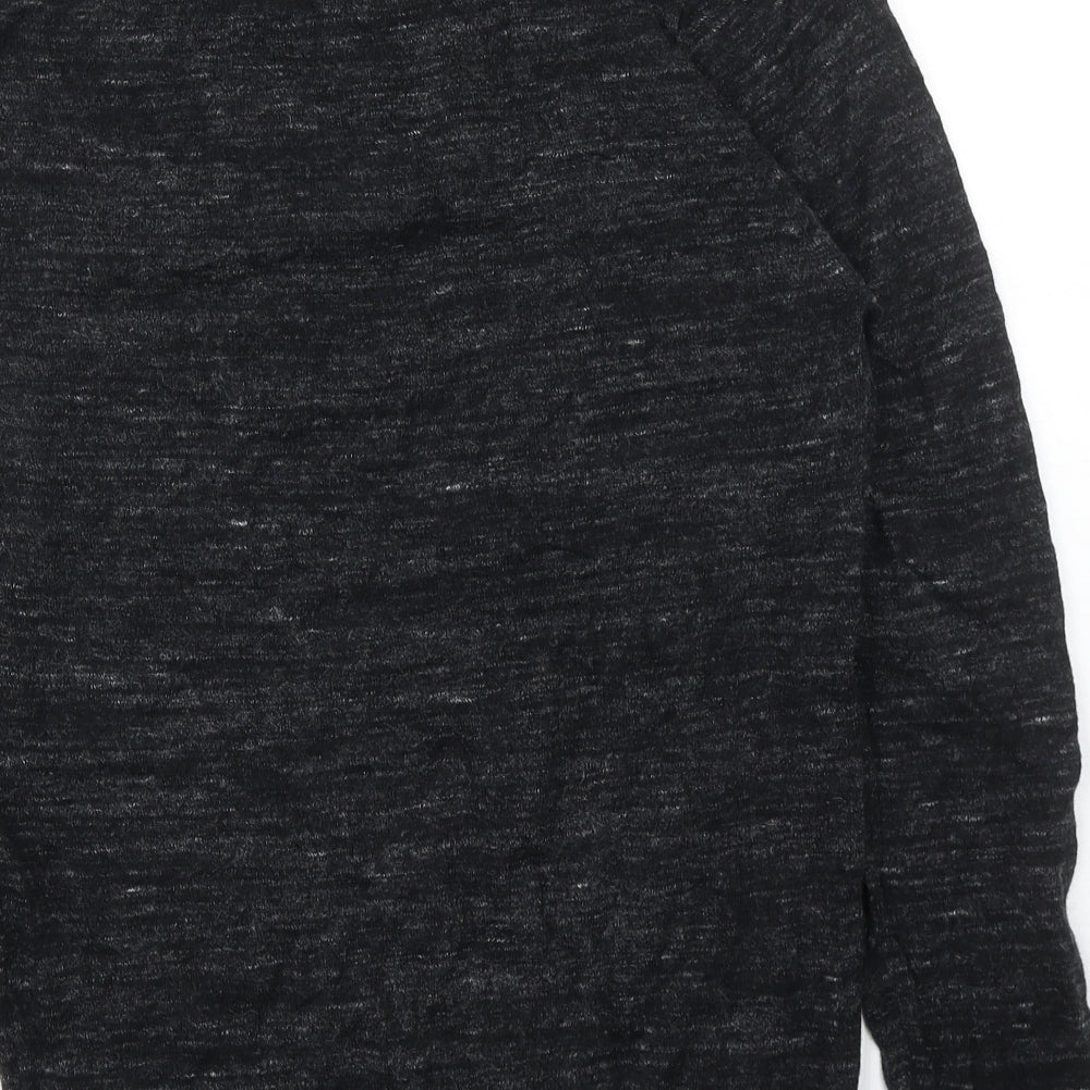 NEXT Mens Black Collared Cotton Pullover Jumper Size M Long Sleeve - Polo