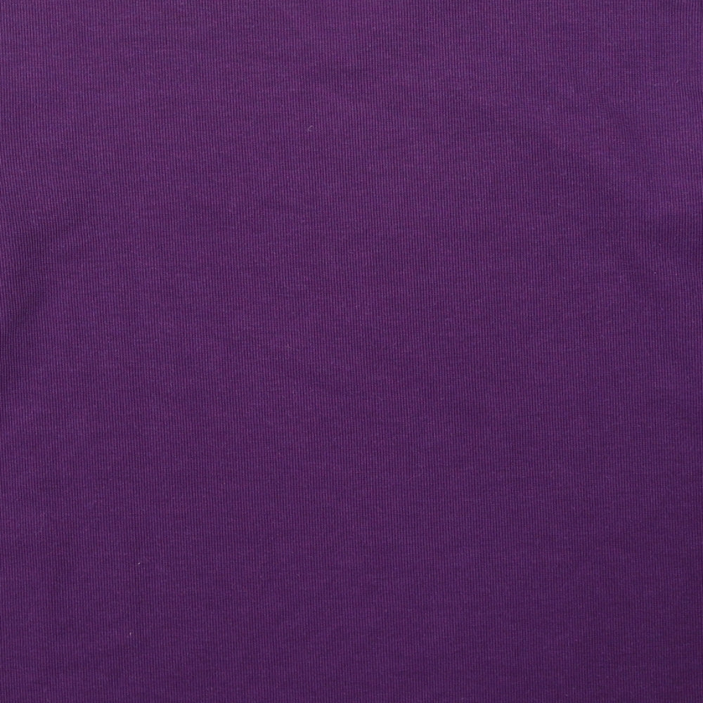 EWM Womens Purple V-Neck Geometric Polyester Pullover Jumper Size 14 - Size 14-16