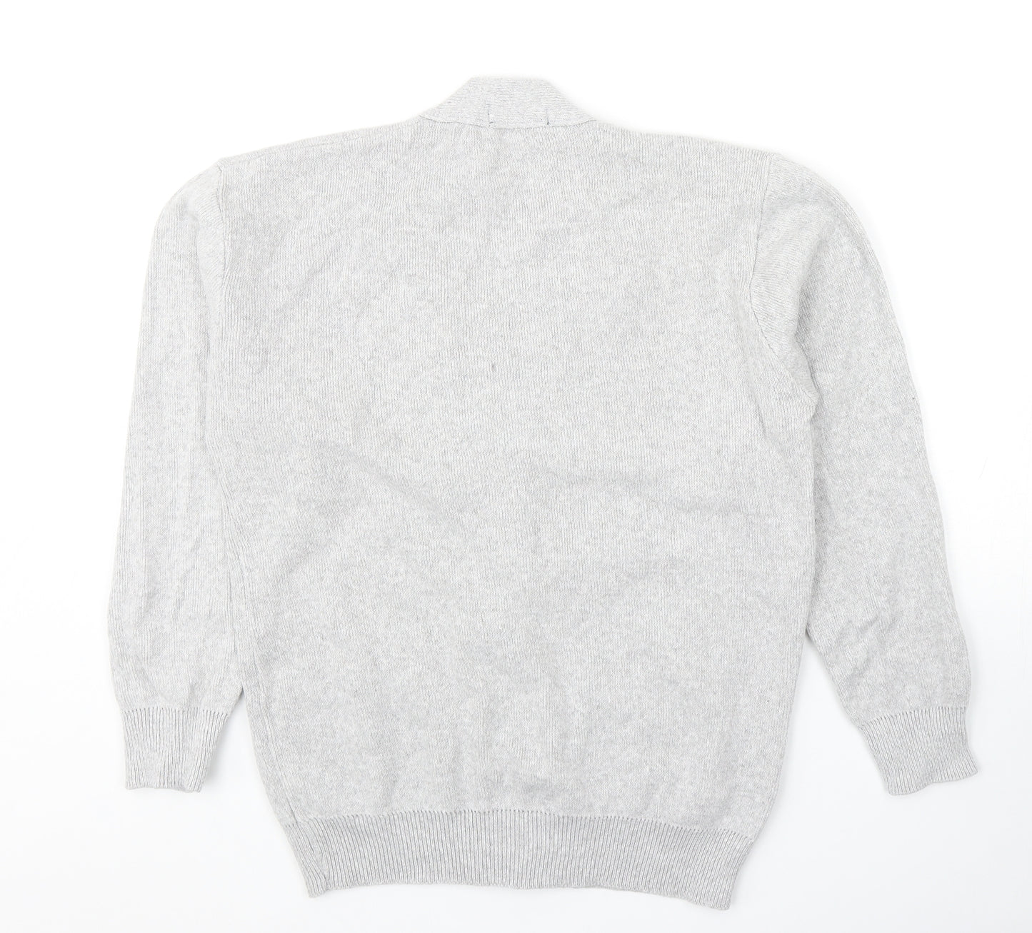 JCB Womens Grey V-Neck Cotton Cardigan Jumper Size M