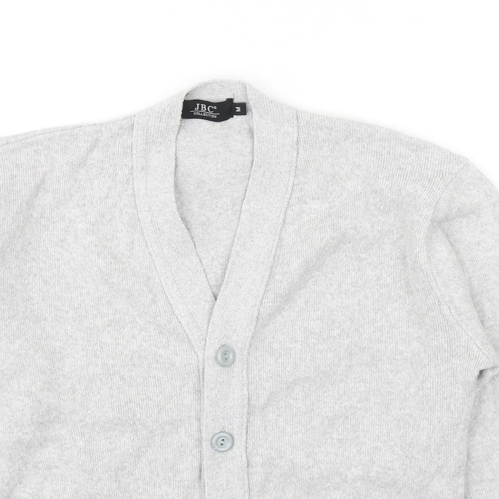 JCB Womens Grey V-Neck Cotton Cardigan Jumper Size M