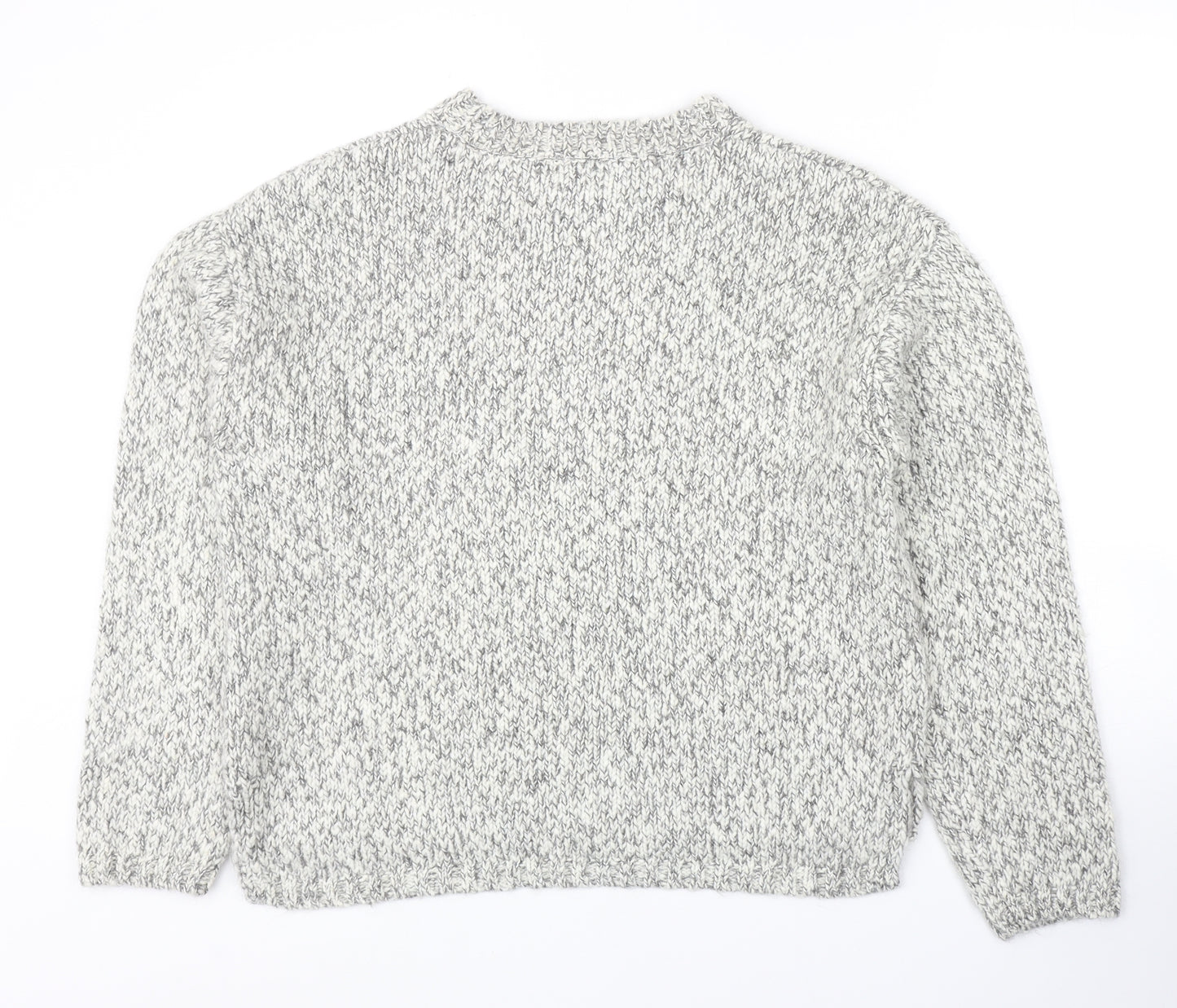 Marks and Spencer Womens Grey Round Neck Polyester Pullover Jumper Size M