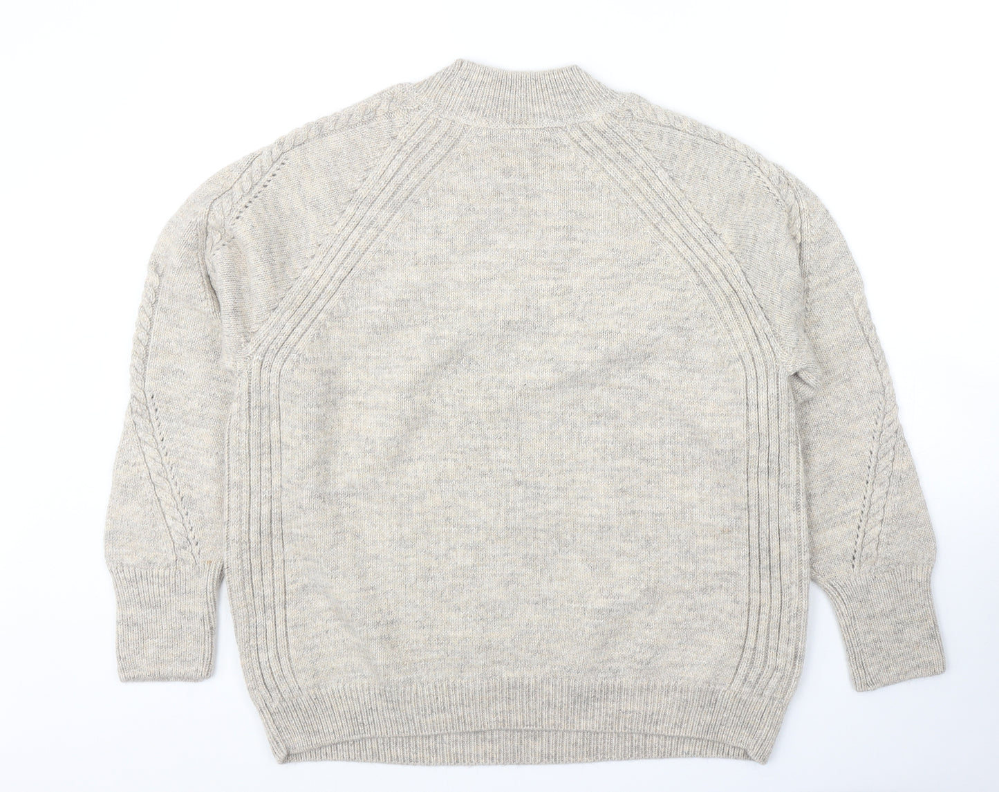 Marks and Spencer Womens Beige Round Neck Acrylic Pullover Jumper Size M