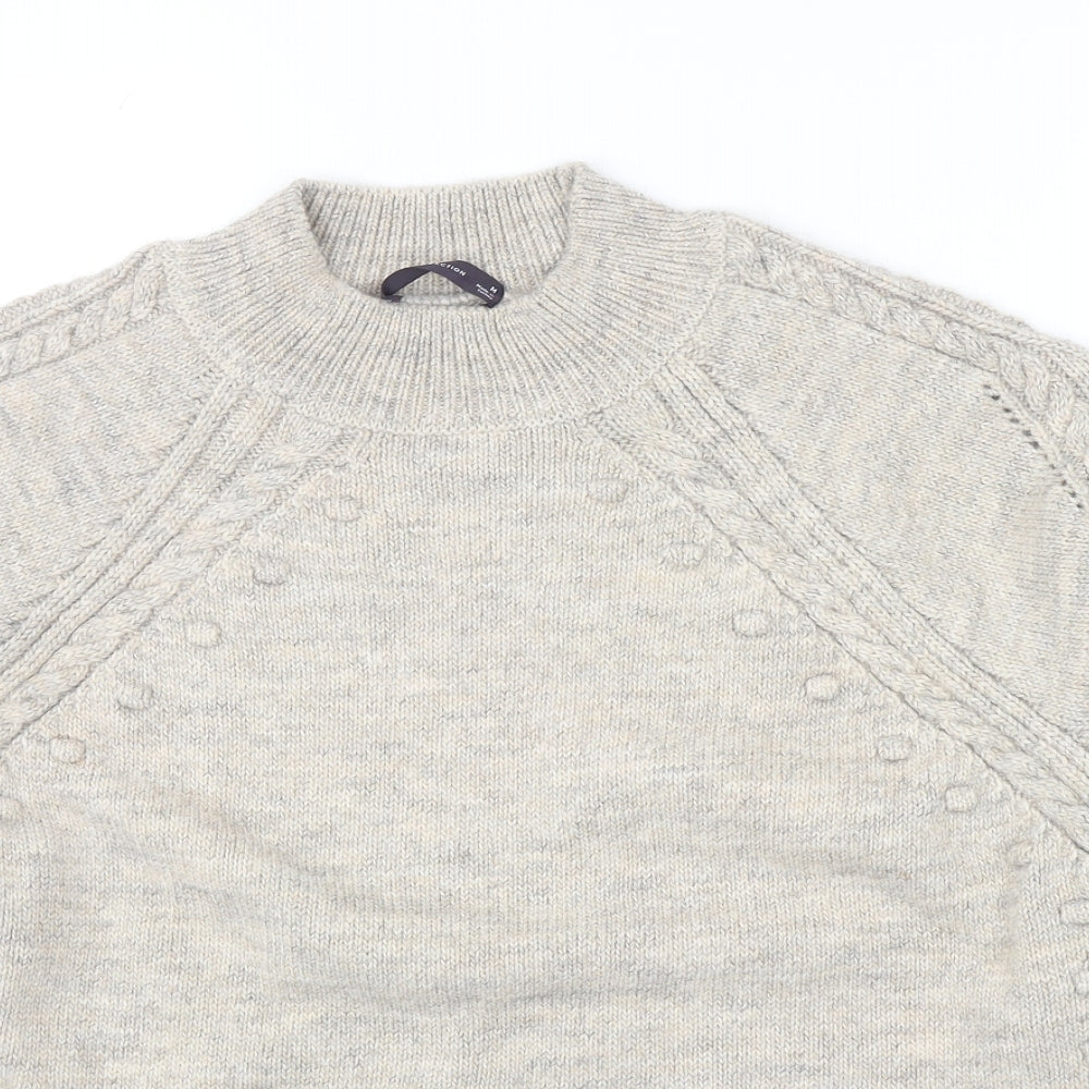 Marks and Spencer Womens Beige Round Neck Acrylic Pullover Jumper Size M