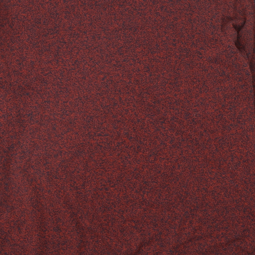 Marks and Spencer Mens Red Round Neck Cotton Pullover Jumper Size L Long Sleeve
