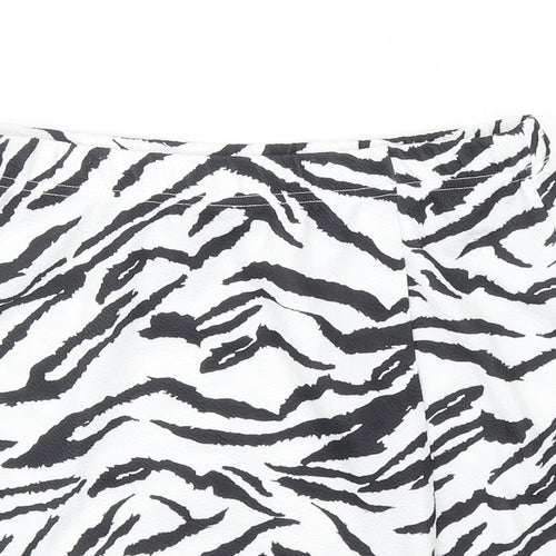 SheIn Womens Black Animal Print Polyester Bandage Skirt Size S - Zebra Pattern