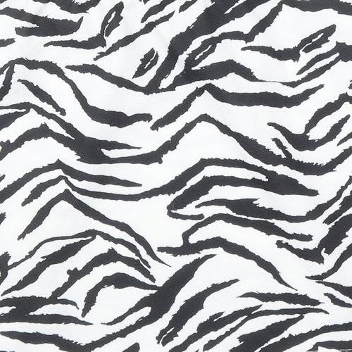SheIn Womens Black Animal Print Polyester Bandage Skirt Size S - Zebra Pattern