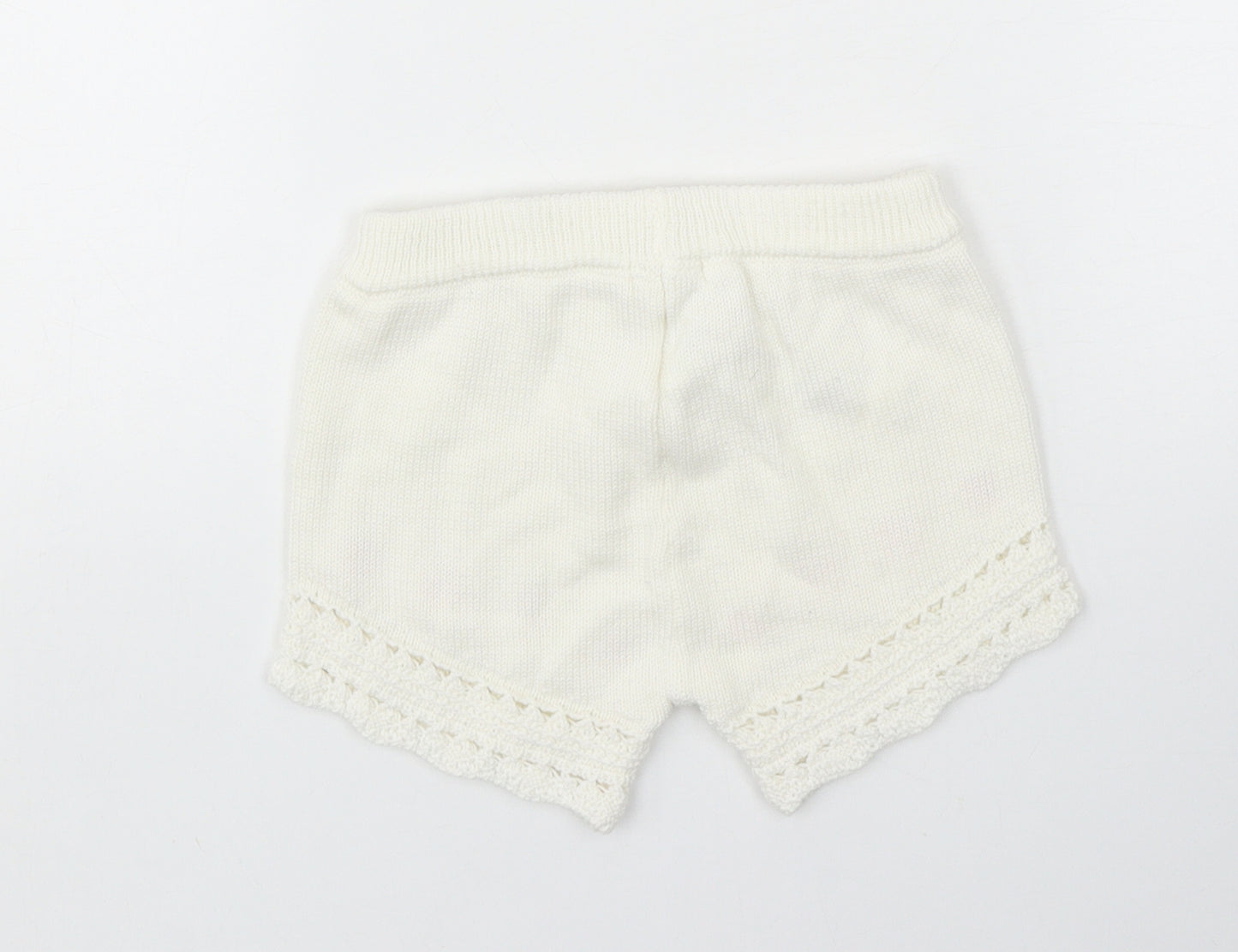 Sfera Girls White Cotton Sweat Shorts Size 4-5 Years Regular Drawstring - Strawberry Pattern
