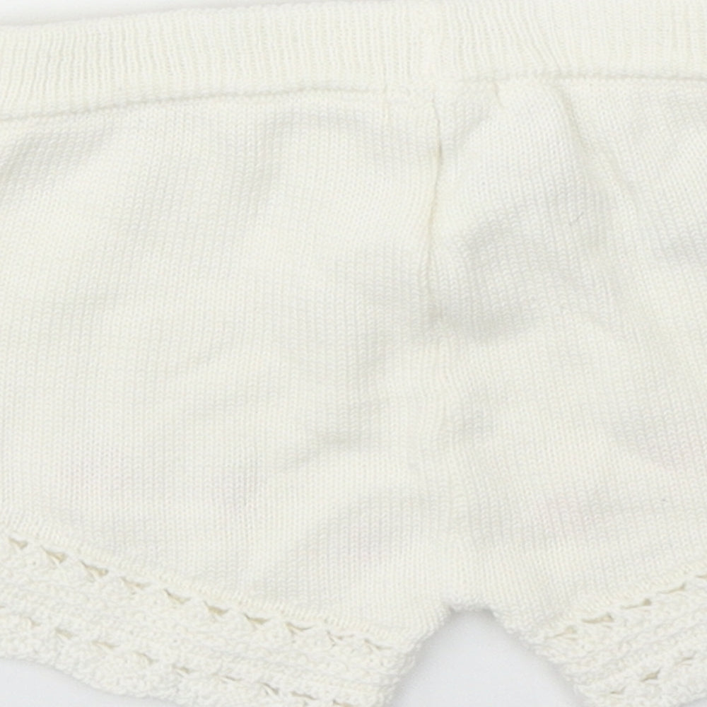 Sfera Girls White Cotton Sweat Shorts Size 4-5 Years Regular Drawstring - Strawberry Pattern
