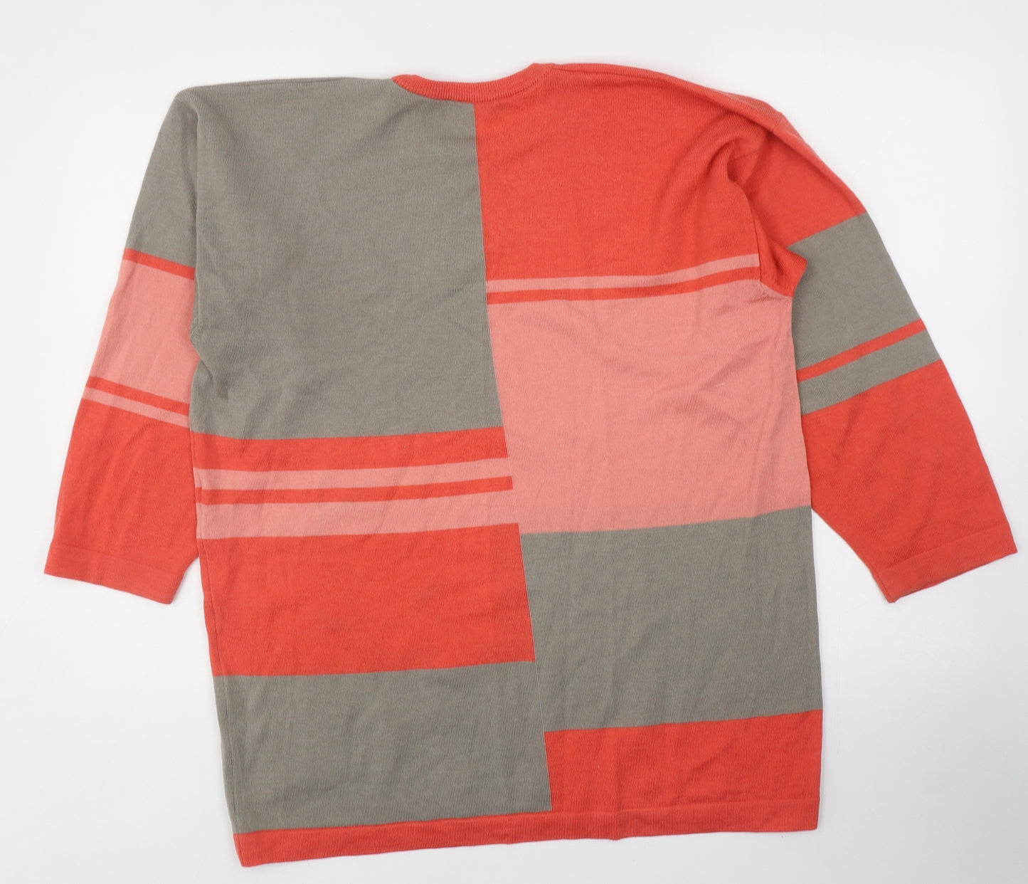 Jaeger Womens Multicoloured Round Neck Floral Wool Pullover Jumper Size M