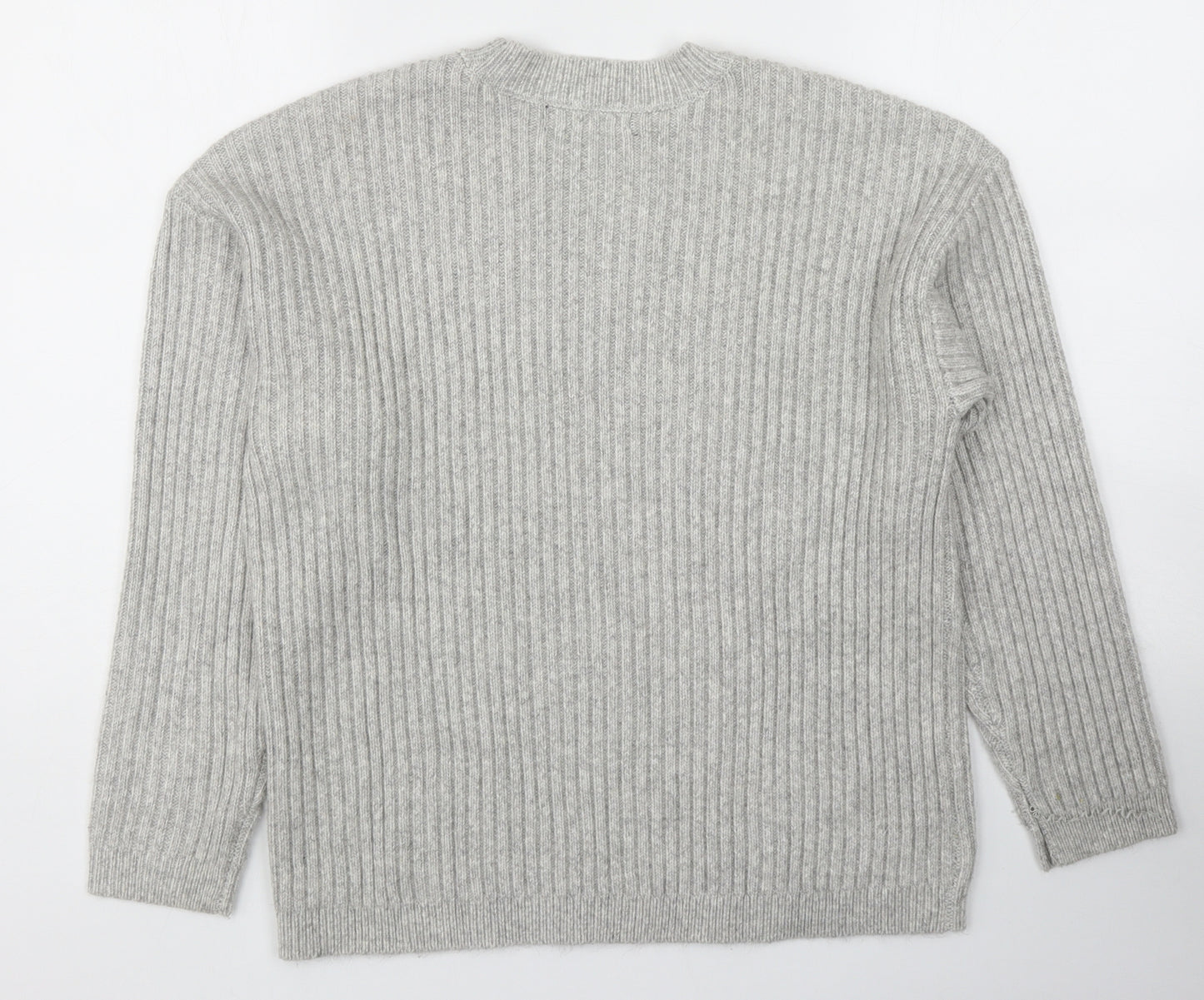 Marks and Spencer Womens Grey Round Neck Polyester Pullover Jumper Size M