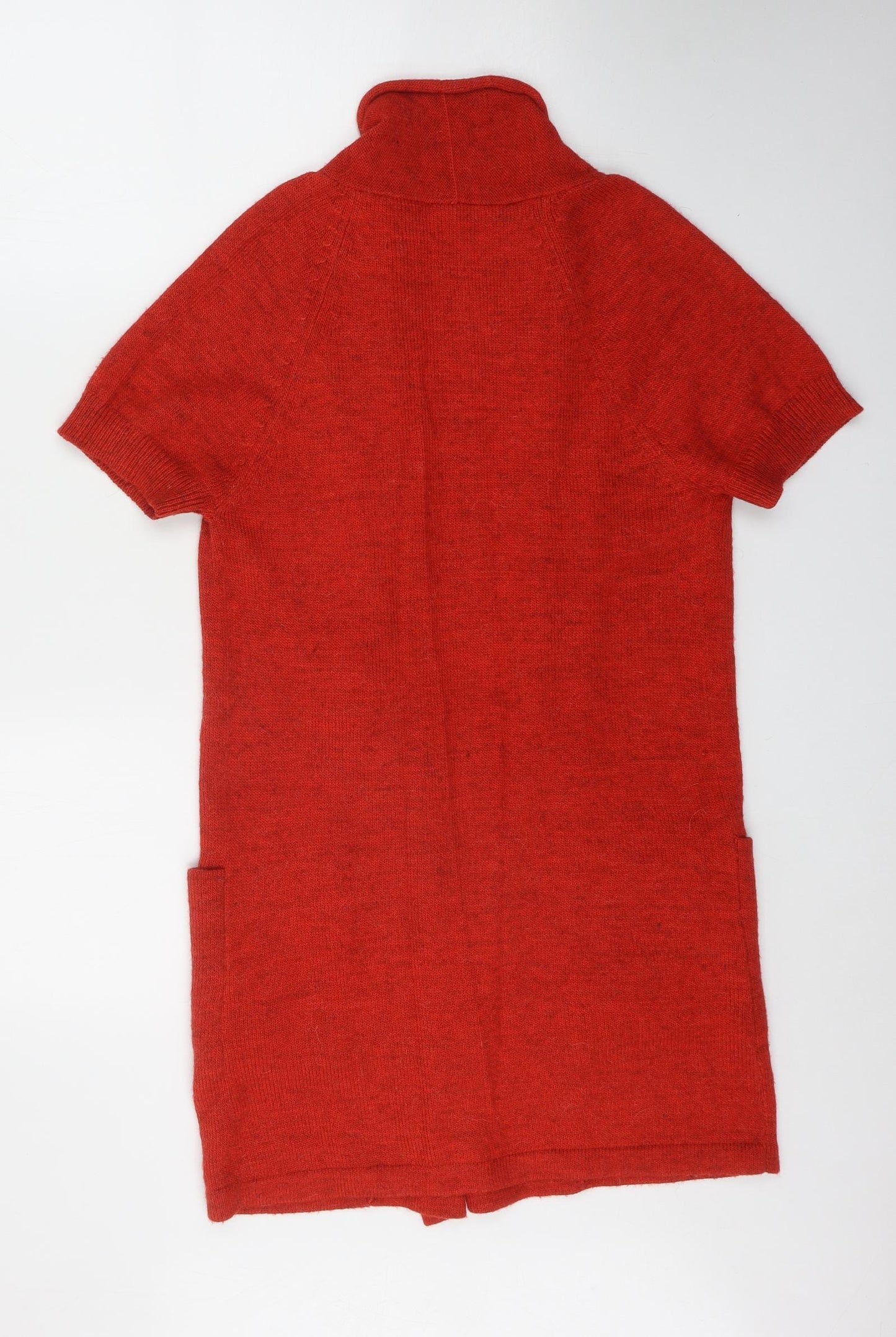 Sandwich Womens Red V-Neck Acrylic Cardigan Jumper Size S