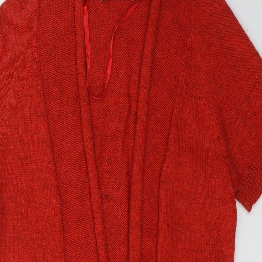 Sandwich Womens Red V-Neck Acrylic Cardigan Jumper Size S