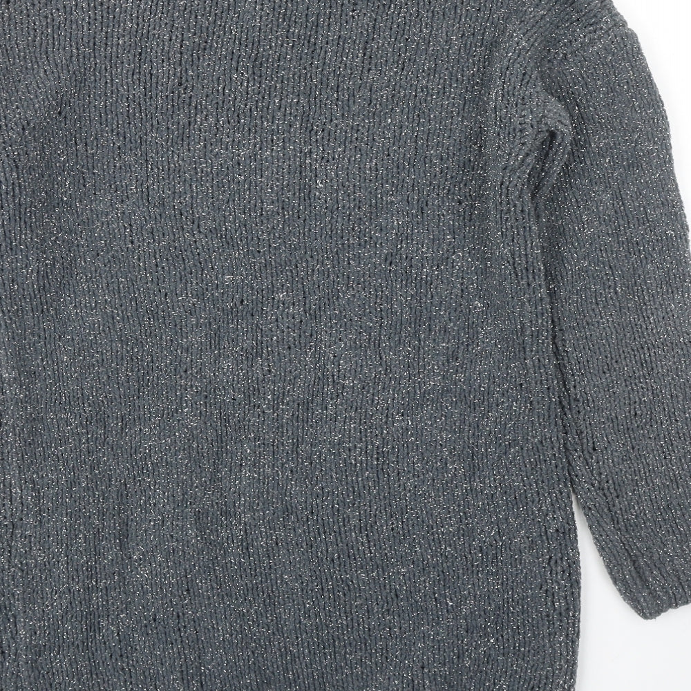 Primark Girls Grey Round Neck Nylon Pullover Jumper Size 11-12 Years Pullover