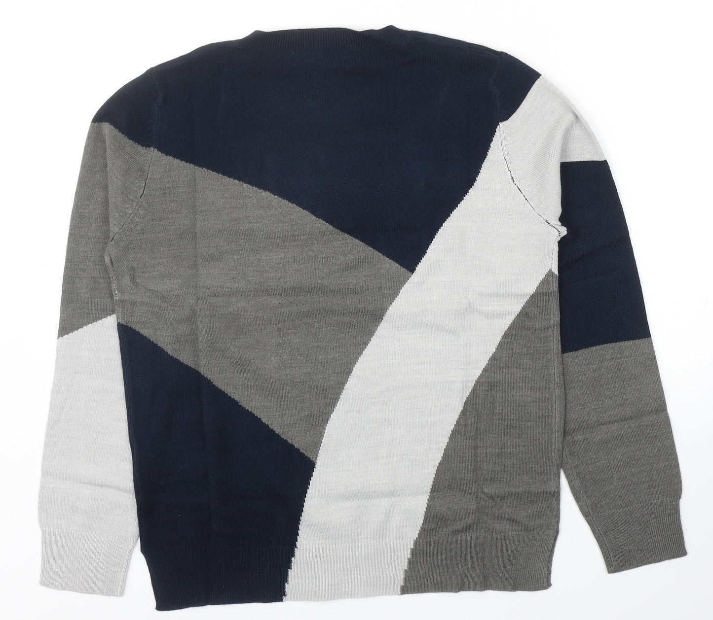 Marks and Spencer Womens Multicoloured Round Neck Acrylic Pullover Jumper Size 10 - Colourblock