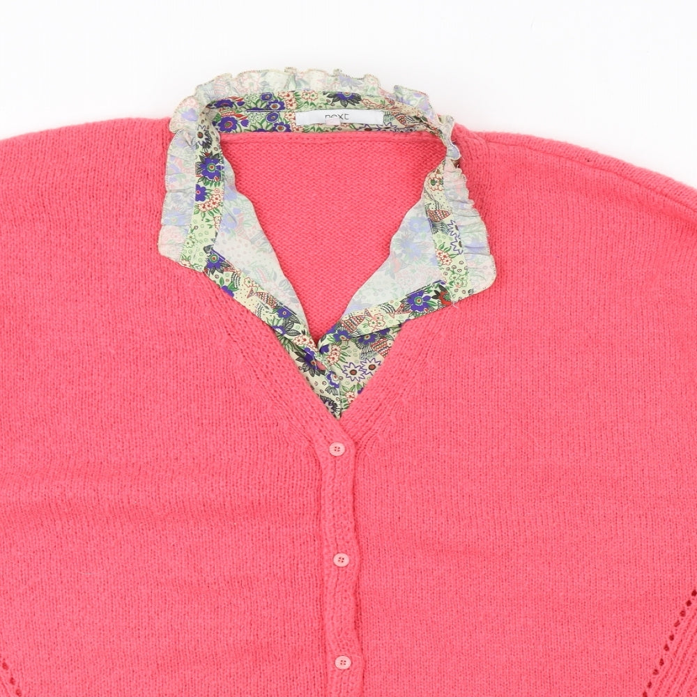 NEXT Womens Pink Collared Floral Polyester Cardigan Jumper Size 2XL - Twin Set