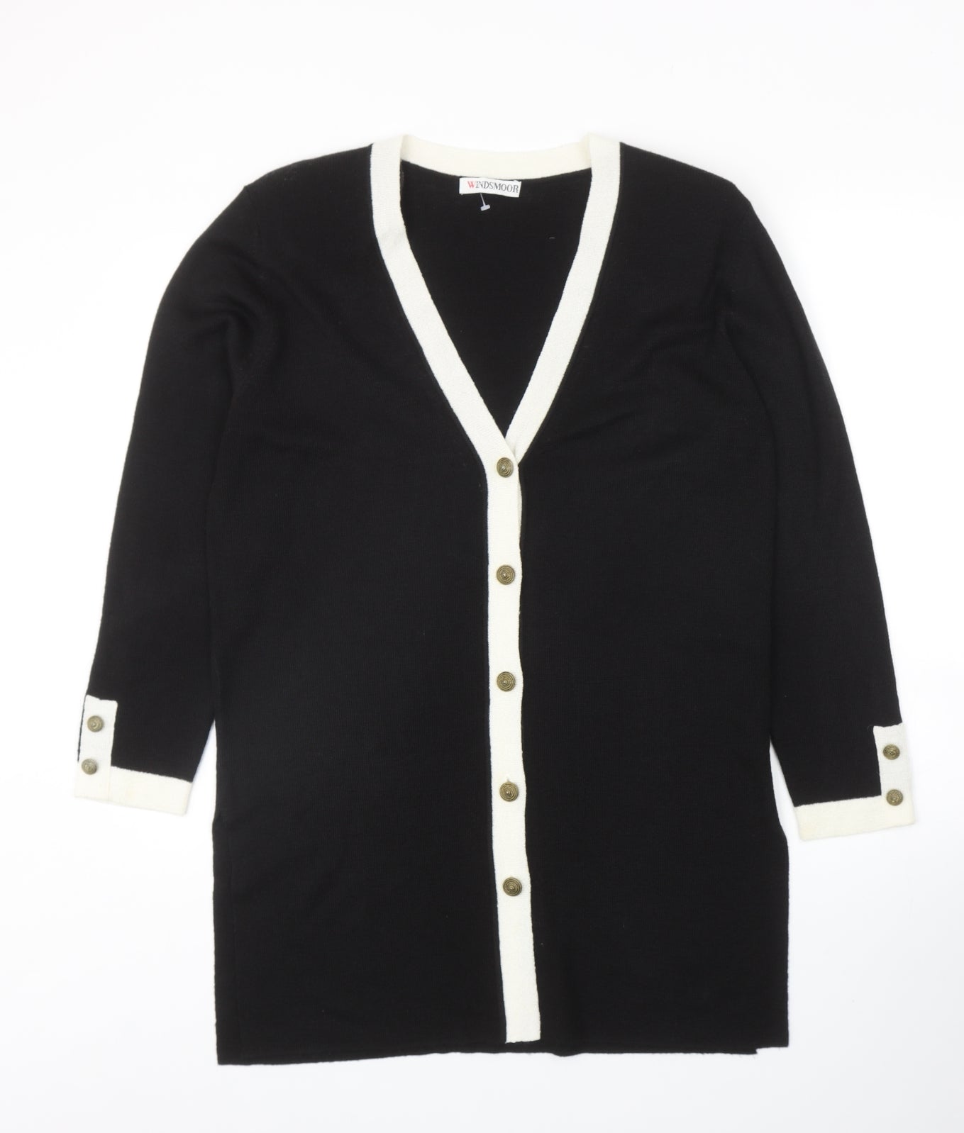 Windsmoor Womens Black V-Neck Acrylic Cardigan Jumper Size S