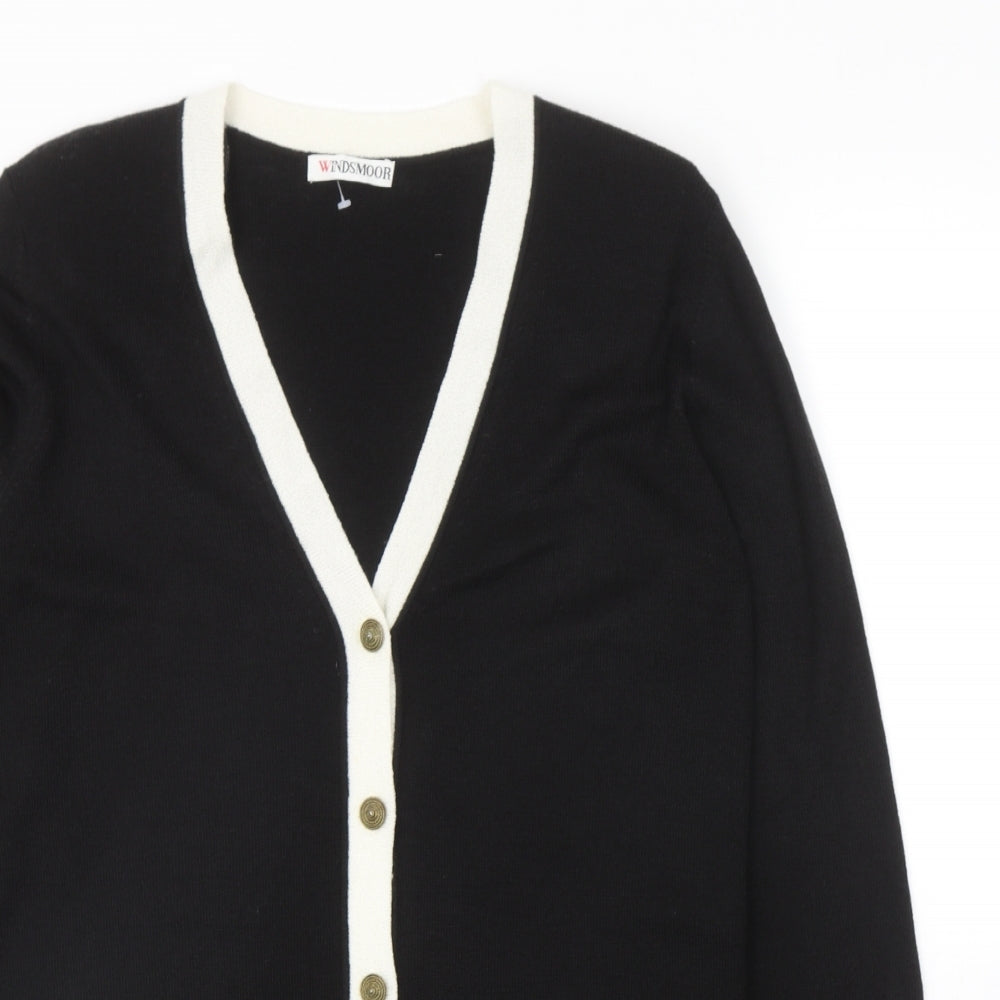 Windsmoor Womens Black V-Neck Acrylic Cardigan Jumper Size S