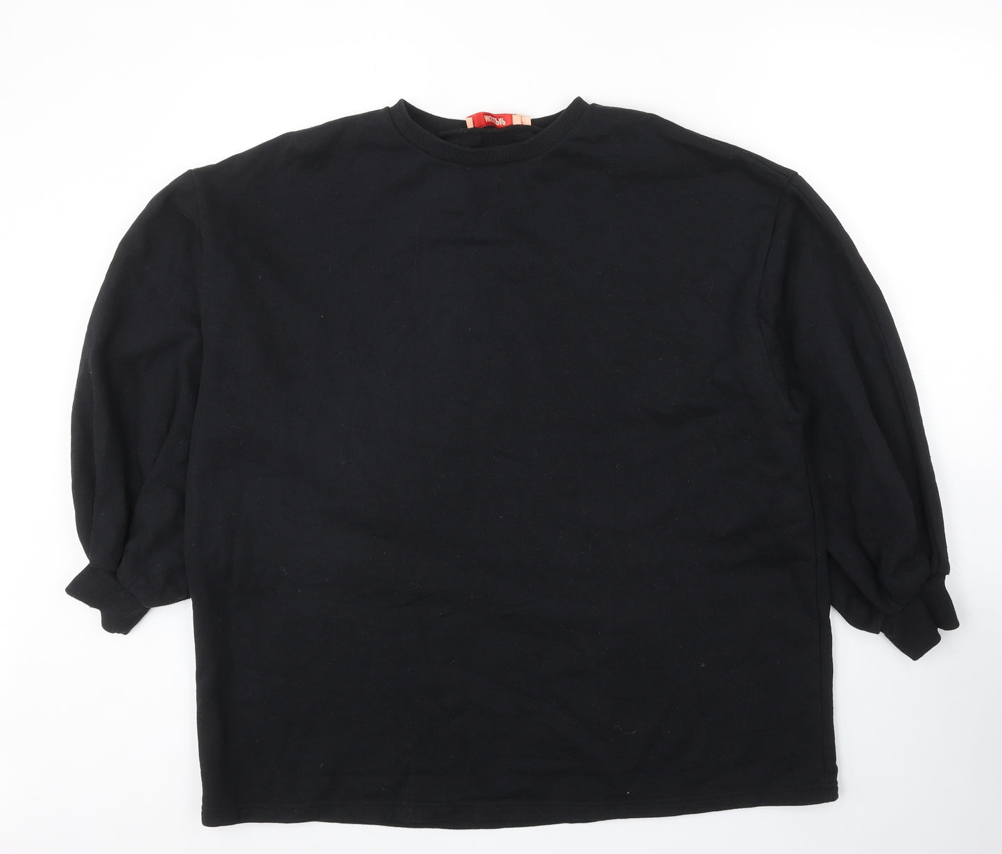 Misspap Womens Black Cotton Pullover Sweatshirt Size 14 Pullover