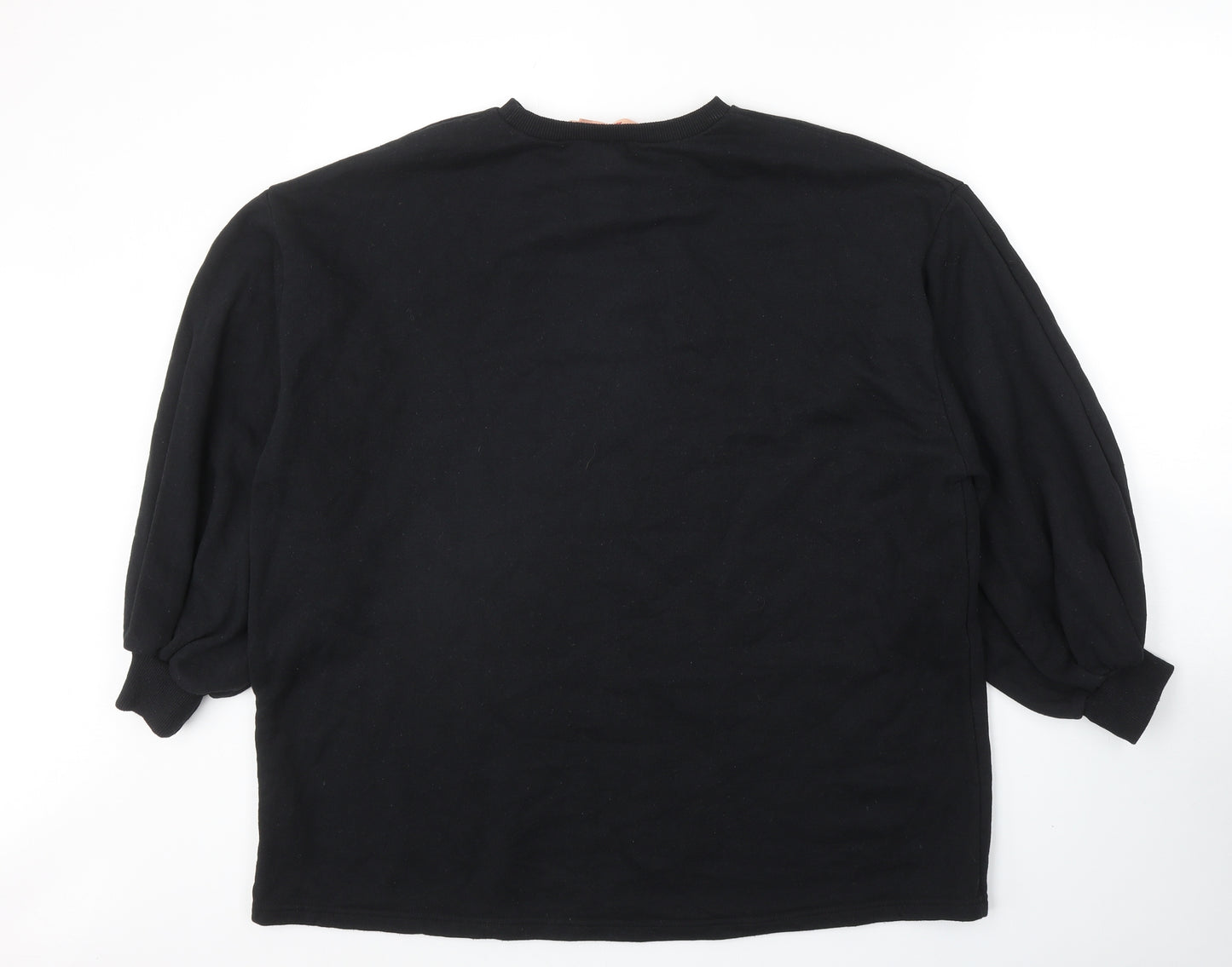 Misspap Womens Black Cotton Pullover Sweatshirt Size 14 Pullover