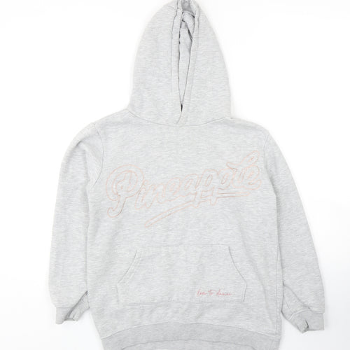 Primark Girls Grey Cotton Pullover Hoodie Size 9-10 Years Pullover
