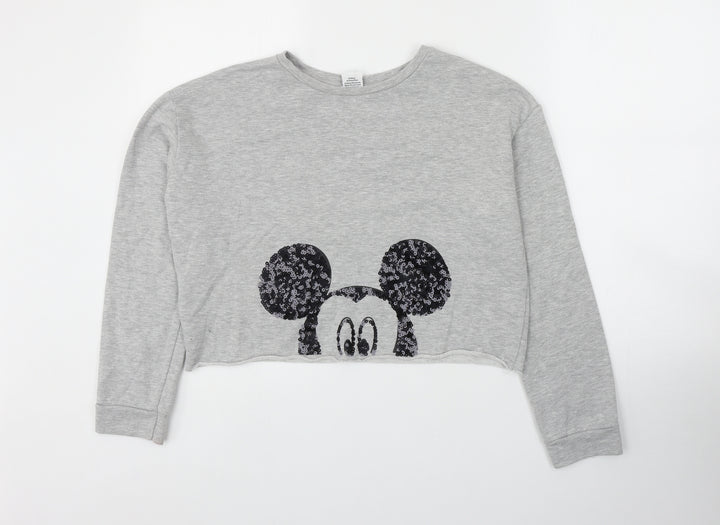 Atmosphere Womens Grey Cotton Pullover Sweatshirt Size 12 Pullover - Mickey Mouse