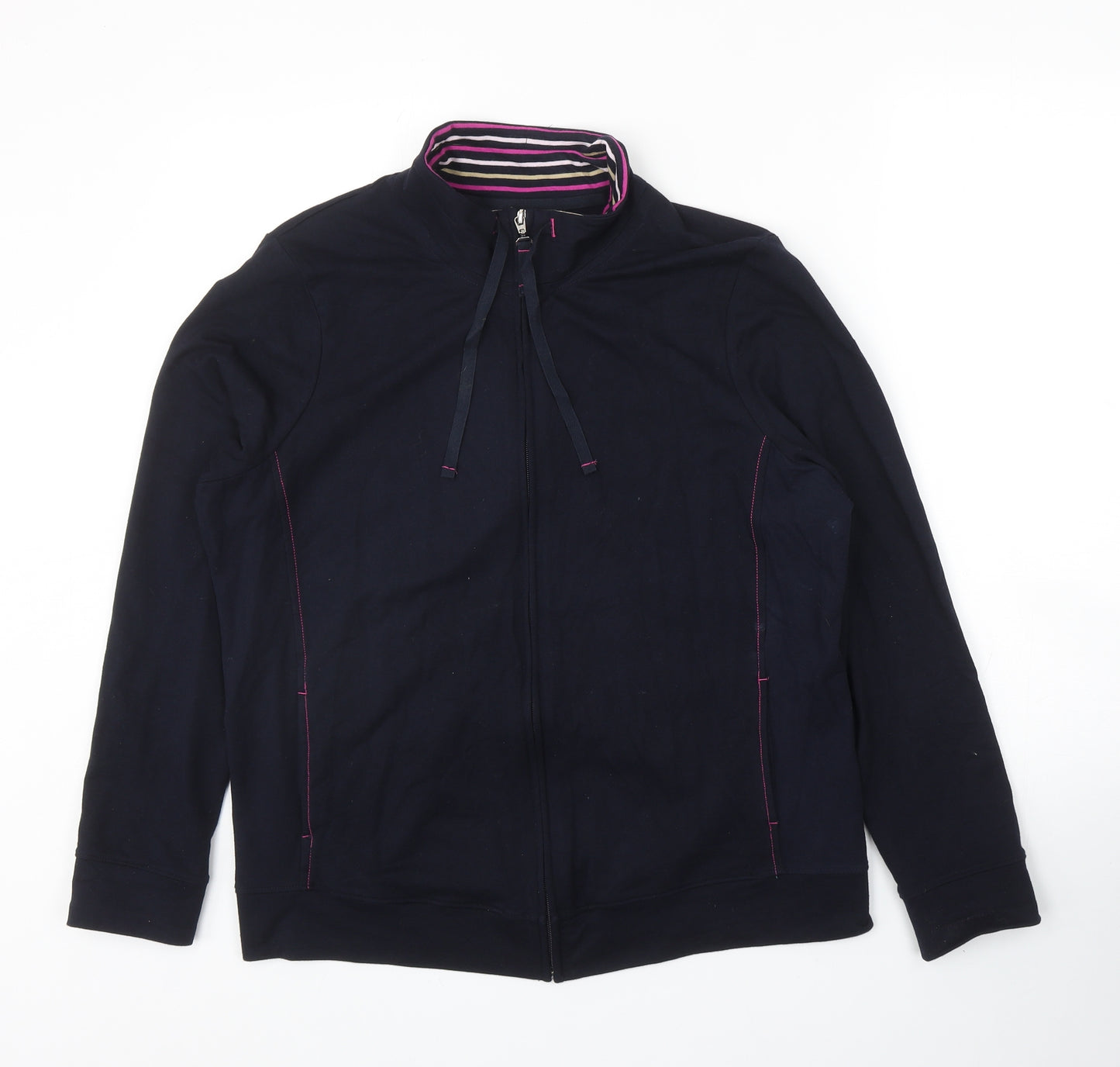 Marks and Spencer Womens Black Cotton Full Zip Sweatshirt Size 16 Zip