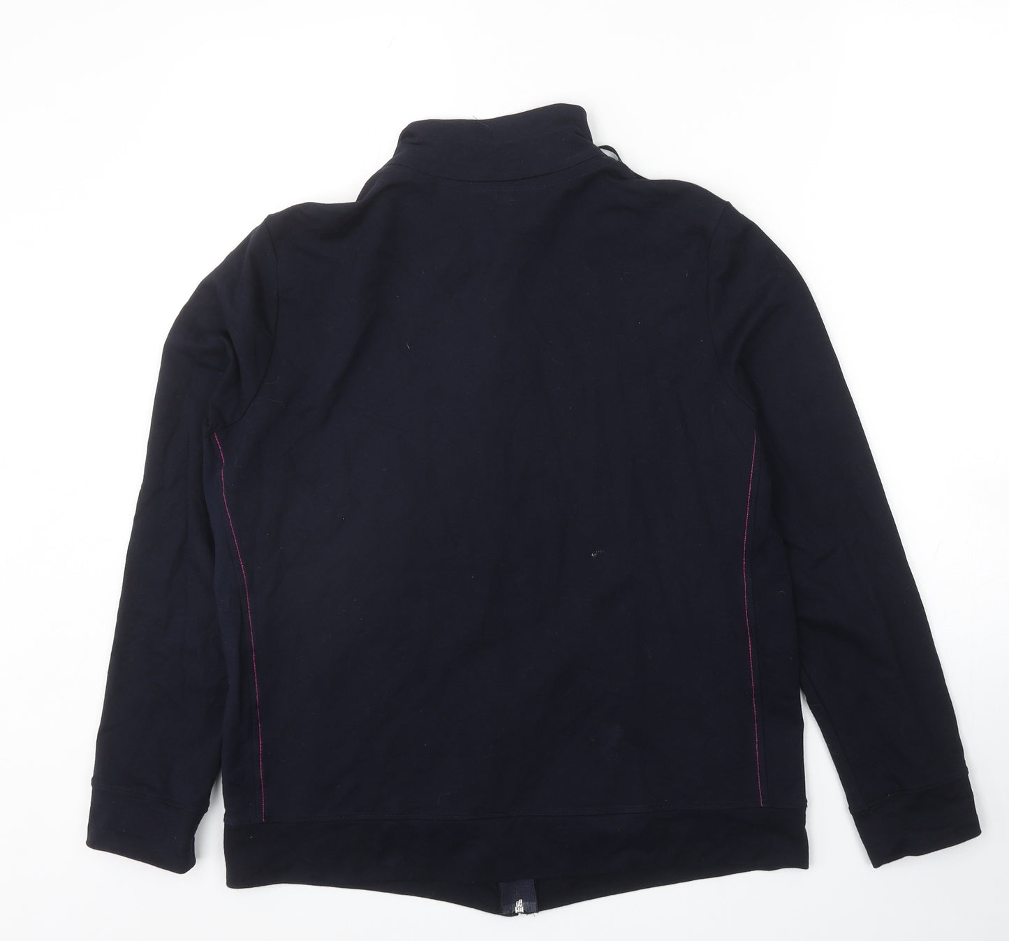 Marks and Spencer Womens Black Cotton Full Zip Sweatshirt Size 16 Zip