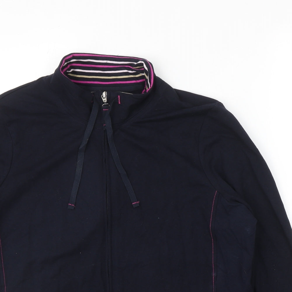 Marks and Spencer Womens Black Cotton Full Zip Sweatshirt Size 16 Zip