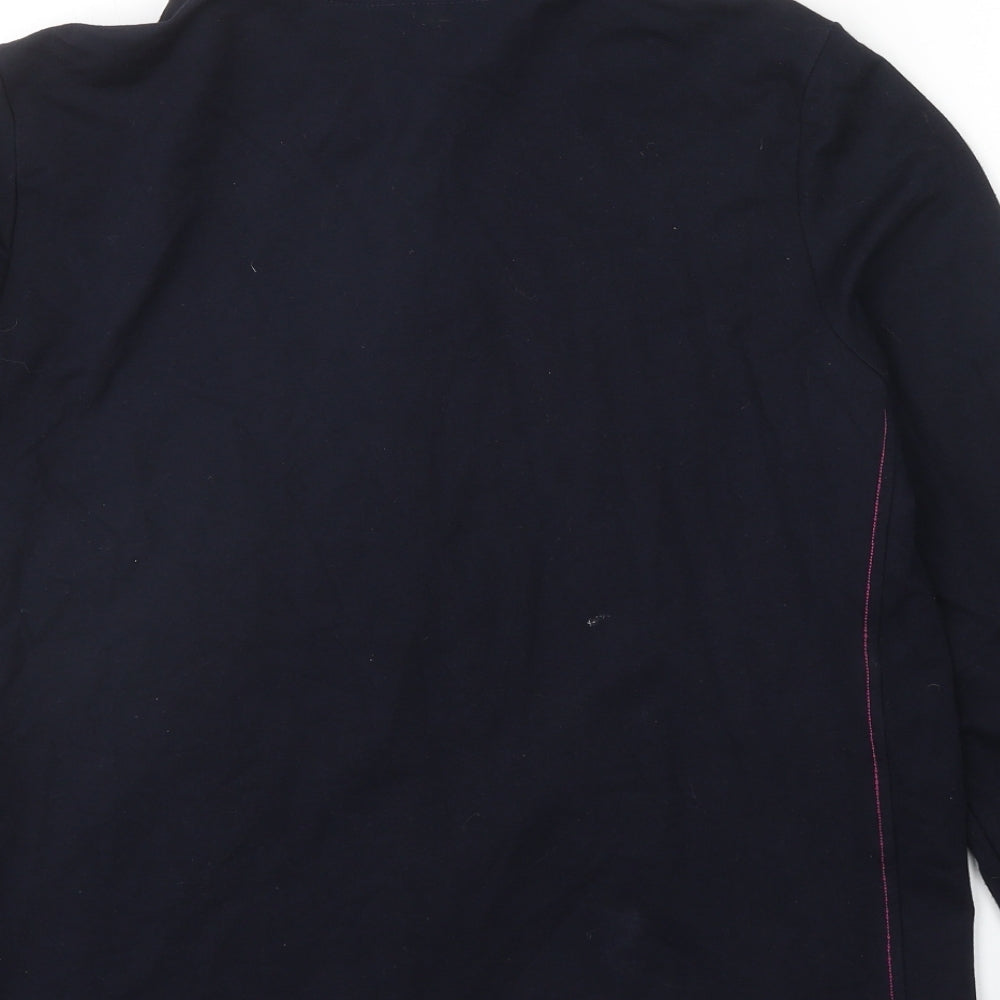 Marks and Spencer Womens Black Cotton Full Zip Sweatshirt Size 16 Zip