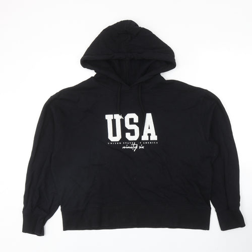 New Look Womens Black Cotton Pullover Hoodie Size M Pullover - USA