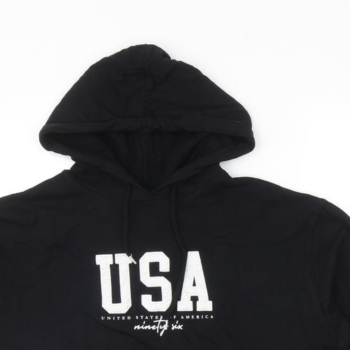 New Look Womens Black Cotton Pullover Hoodie Size M Pullover - USA