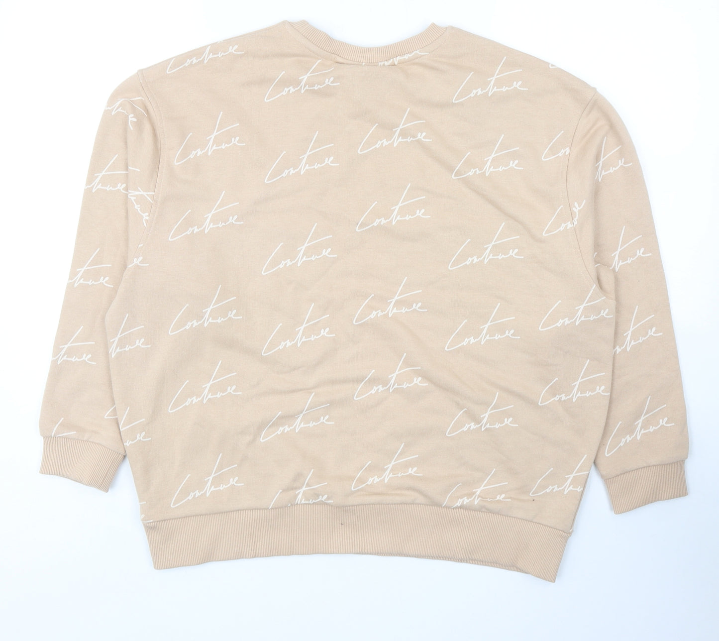 The Couture Club Womens Beige Cotton Pullover Sweatshirt Size XS Pullover