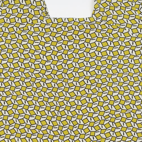 Zara Womens Yellow Geometric Polyester Basic T-Shirt Size M Sweetheart