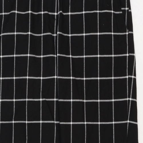 Great Plains Womens Black Check Viscose Trousers Size 10 Regular Zip