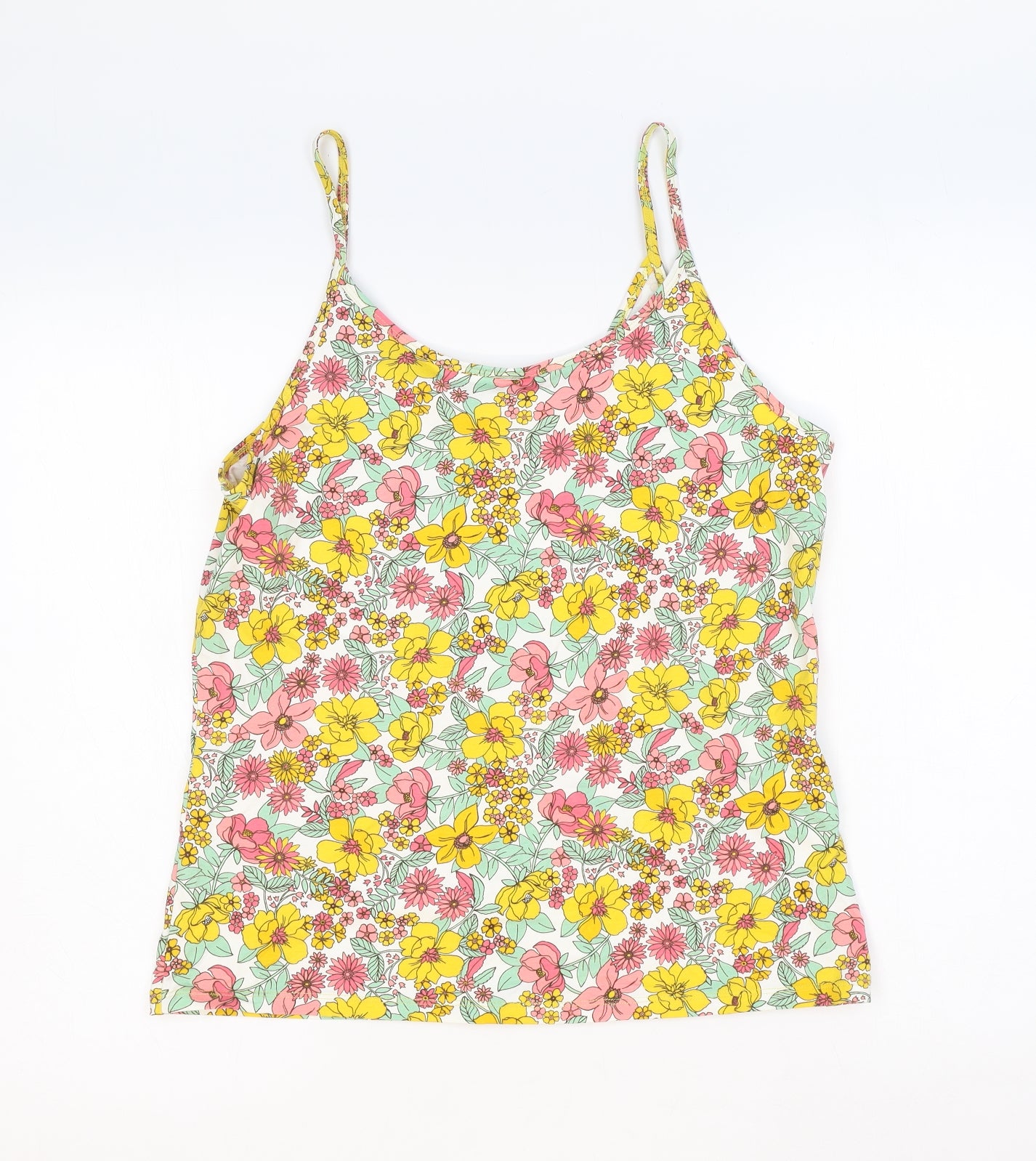 TU Womens Multicoloured Floral Cotton Camisole Tank Size 18 Scoop Neck