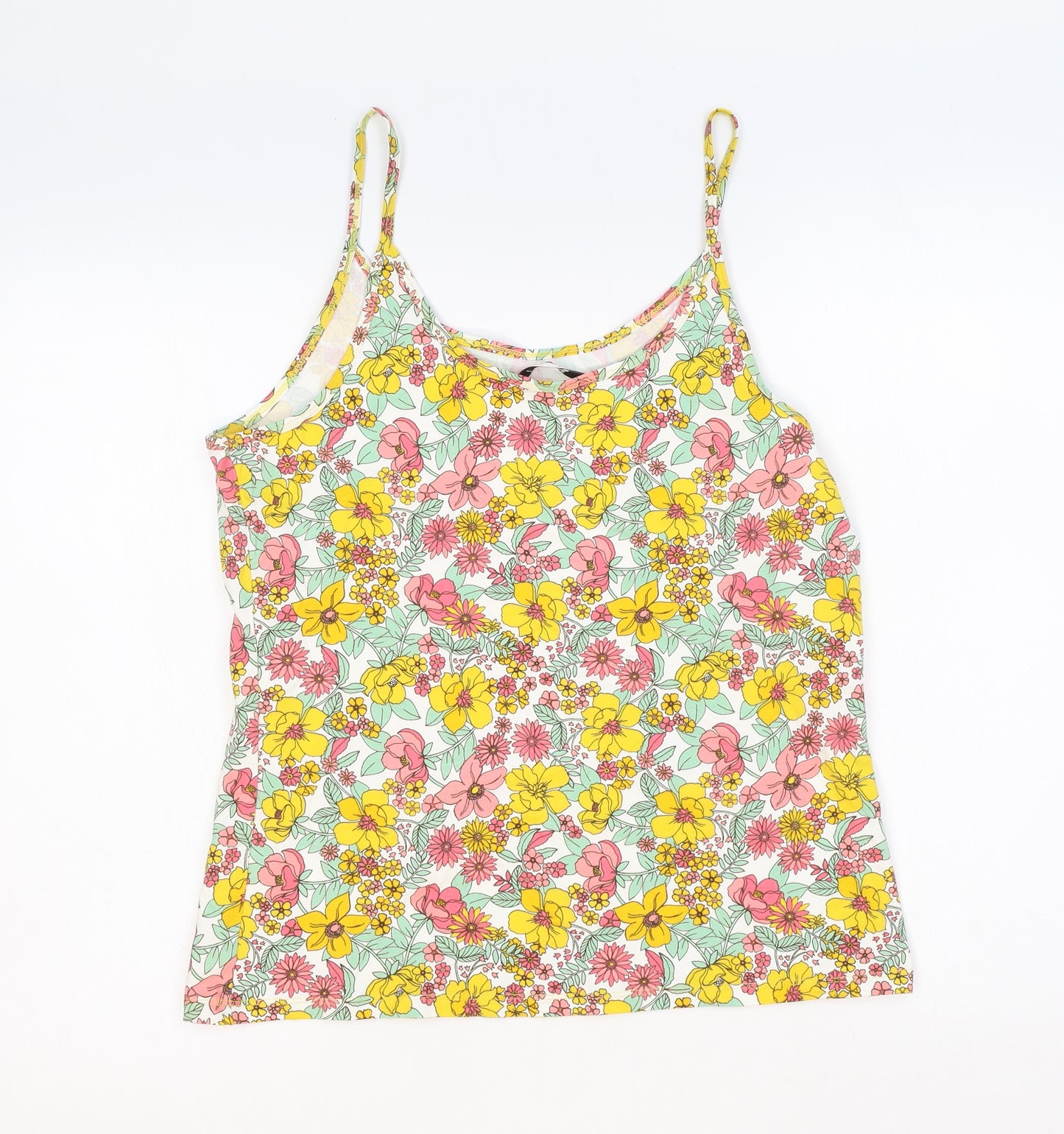TU Womens Multicoloured Floral Cotton Camisole Tank Size 18 Scoop Neck