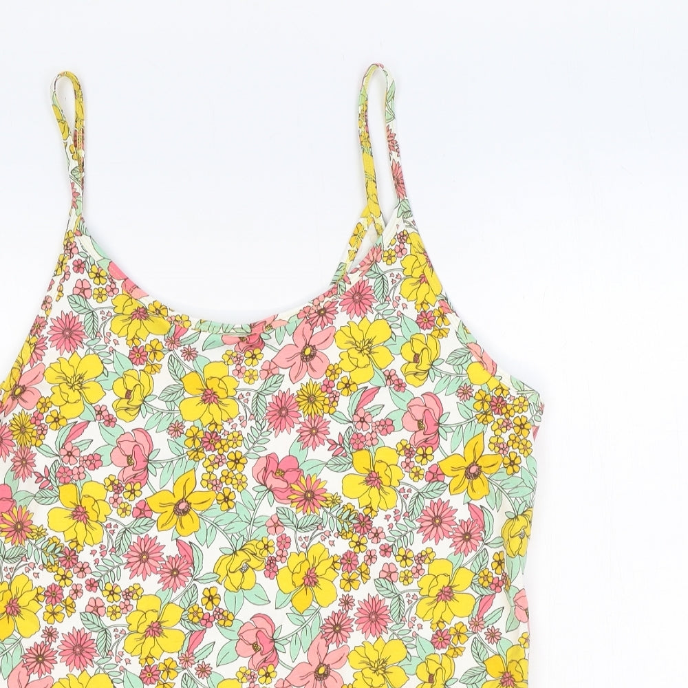 TU Womens Multicoloured Floral Cotton Camisole Tank Size 18 Scoop Neck