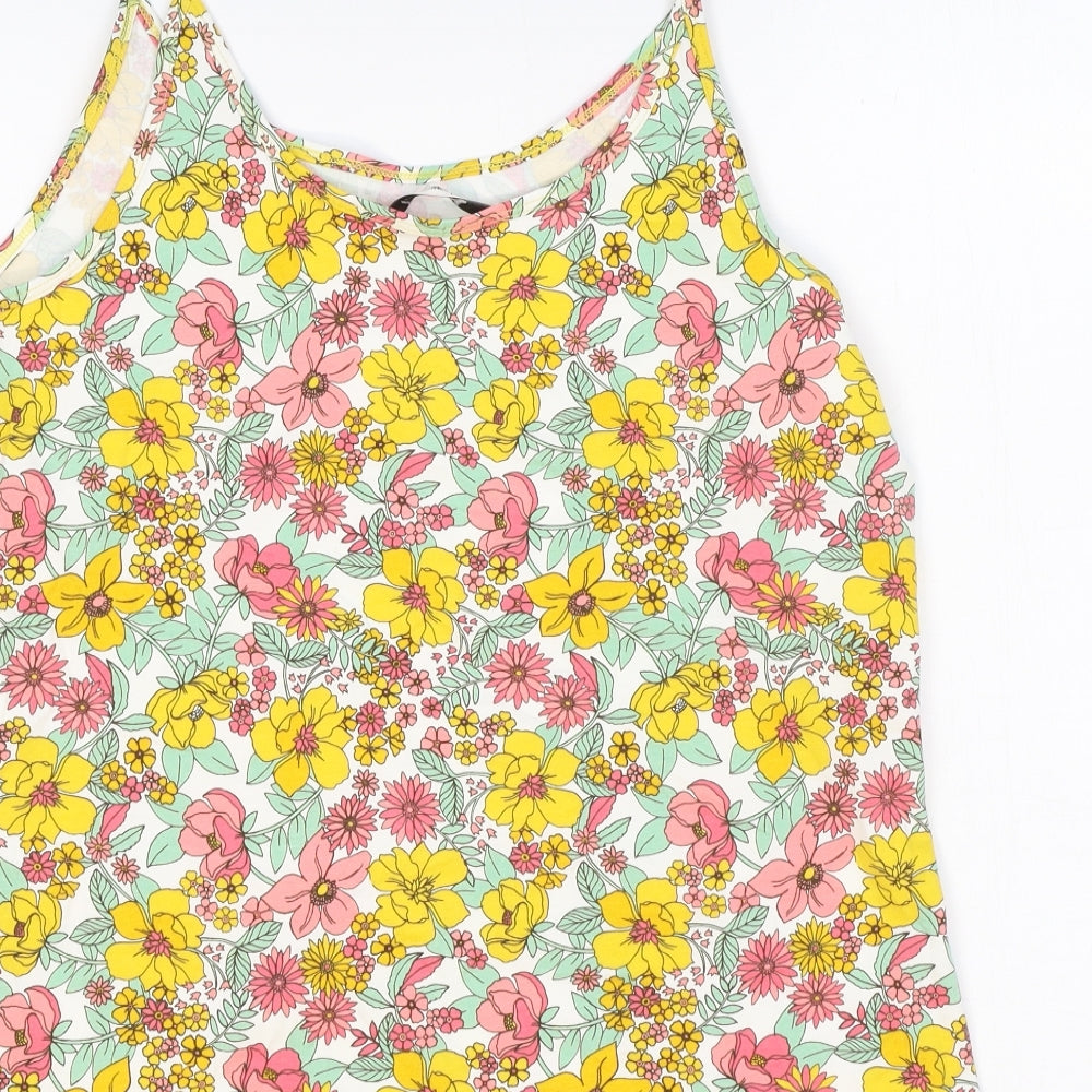 TU Womens Multicoloured Floral Cotton Camisole Tank Size 18 Scoop Neck