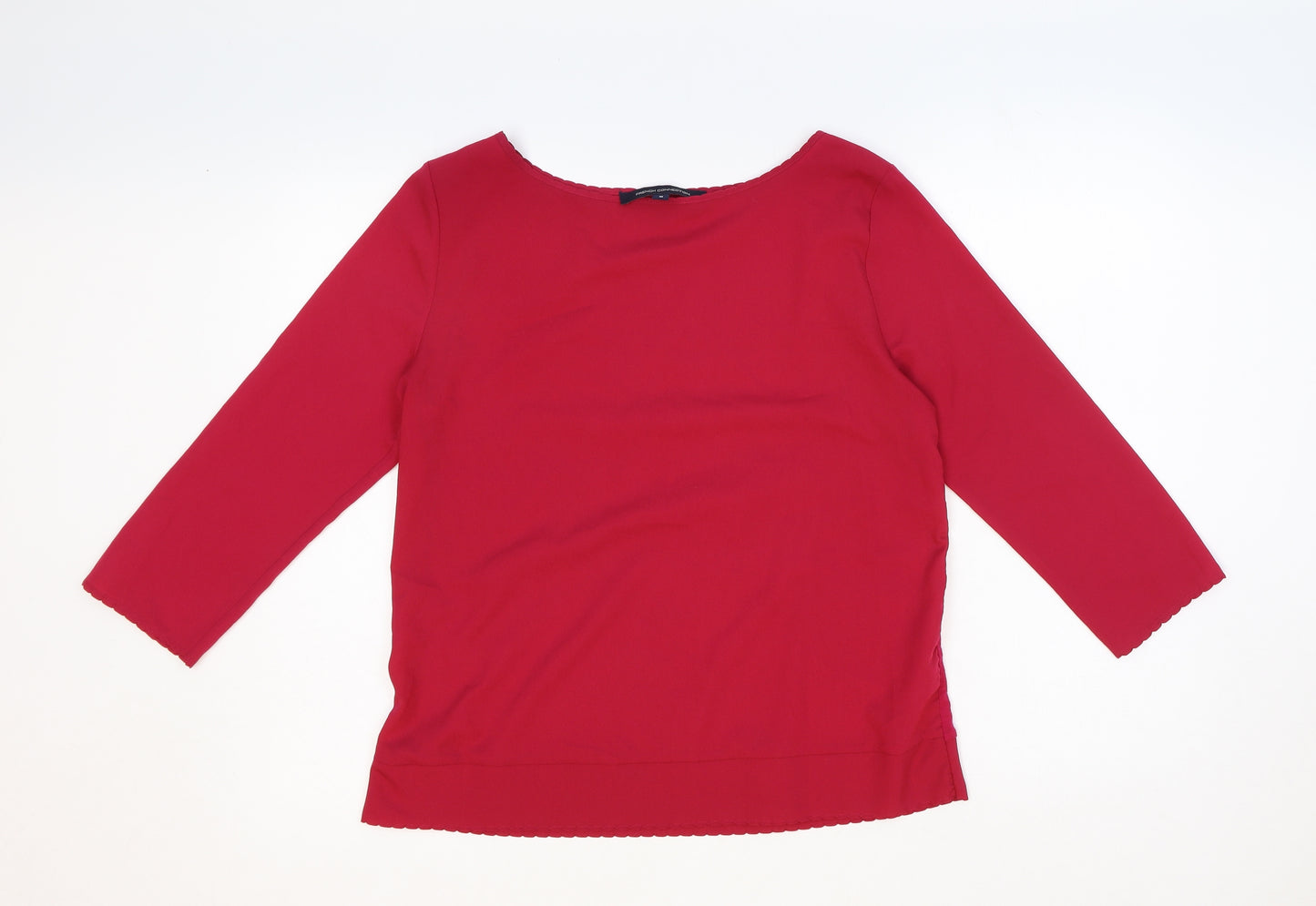 French Connection Womens Pink Polyester Basic Blouse Size M Round Neck