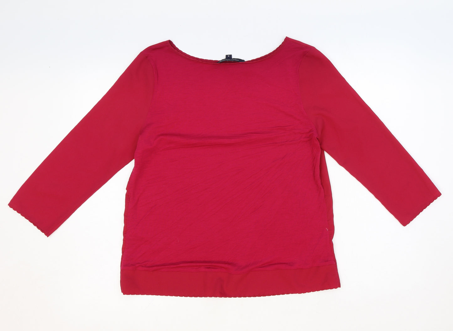 French Connection Womens Pink Polyester Basic Blouse Size M Round Neck