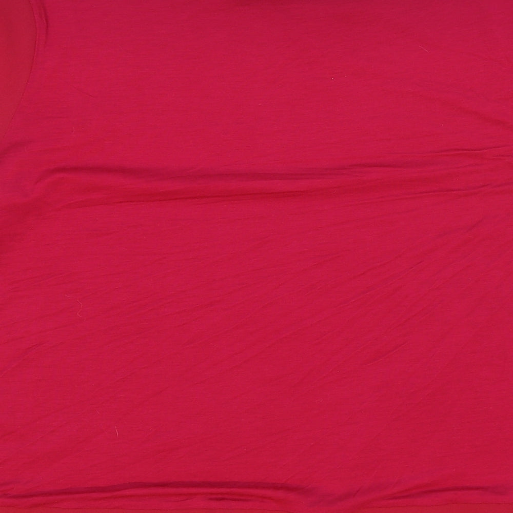 French Connection Womens Pink Polyester Basic Blouse Size M Round Neck