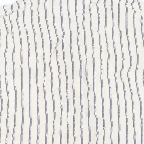 Love To Lounge Womens White Striped Viscose Basic Button-Up Size XS Collared