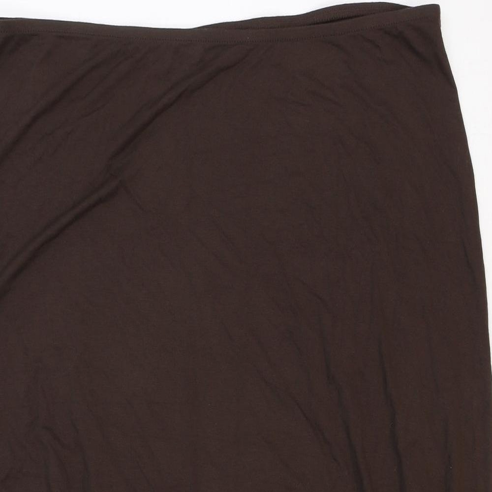 Per Una Womens Brown Polyester Swing Skirt Size 16