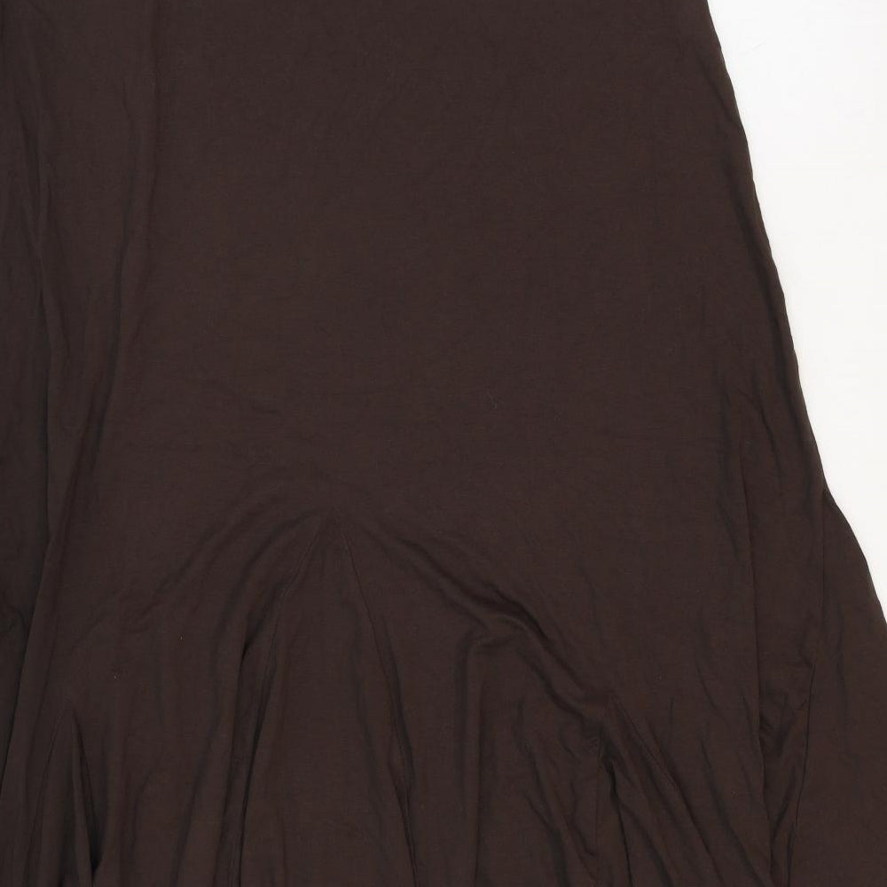 Per Una Womens Brown Polyester Swing Skirt Size 16