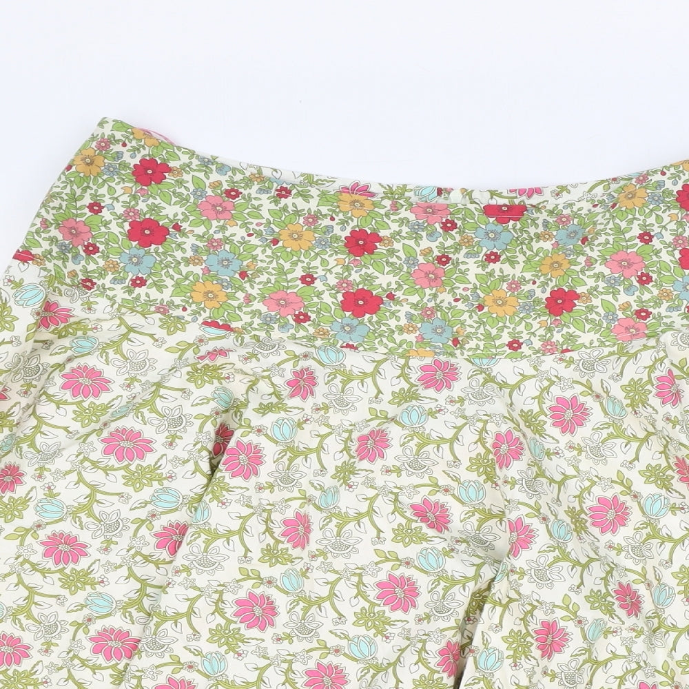 Preworn Womens Multicoloured Floral Polyester Swing Skirt Size 23 in Zip