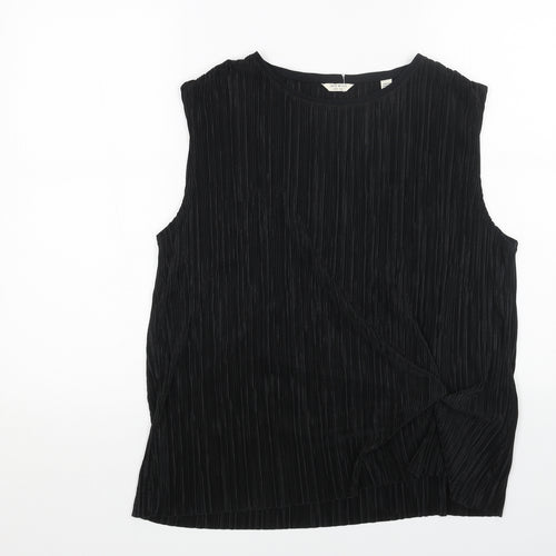 Jack Wills Womens Black Polyester Basic Tank Size 10 Boat Neck